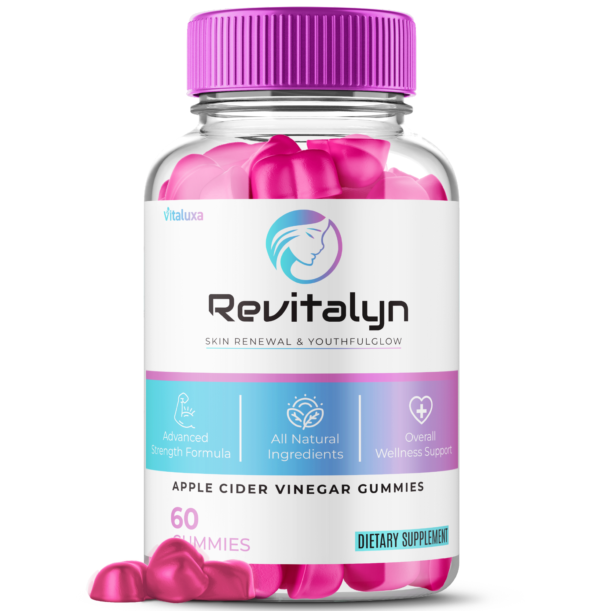 Revitalyn Gummies Made With Apple Cider Vinegar - Extra Strength Advanced Formula (60 Gummies)