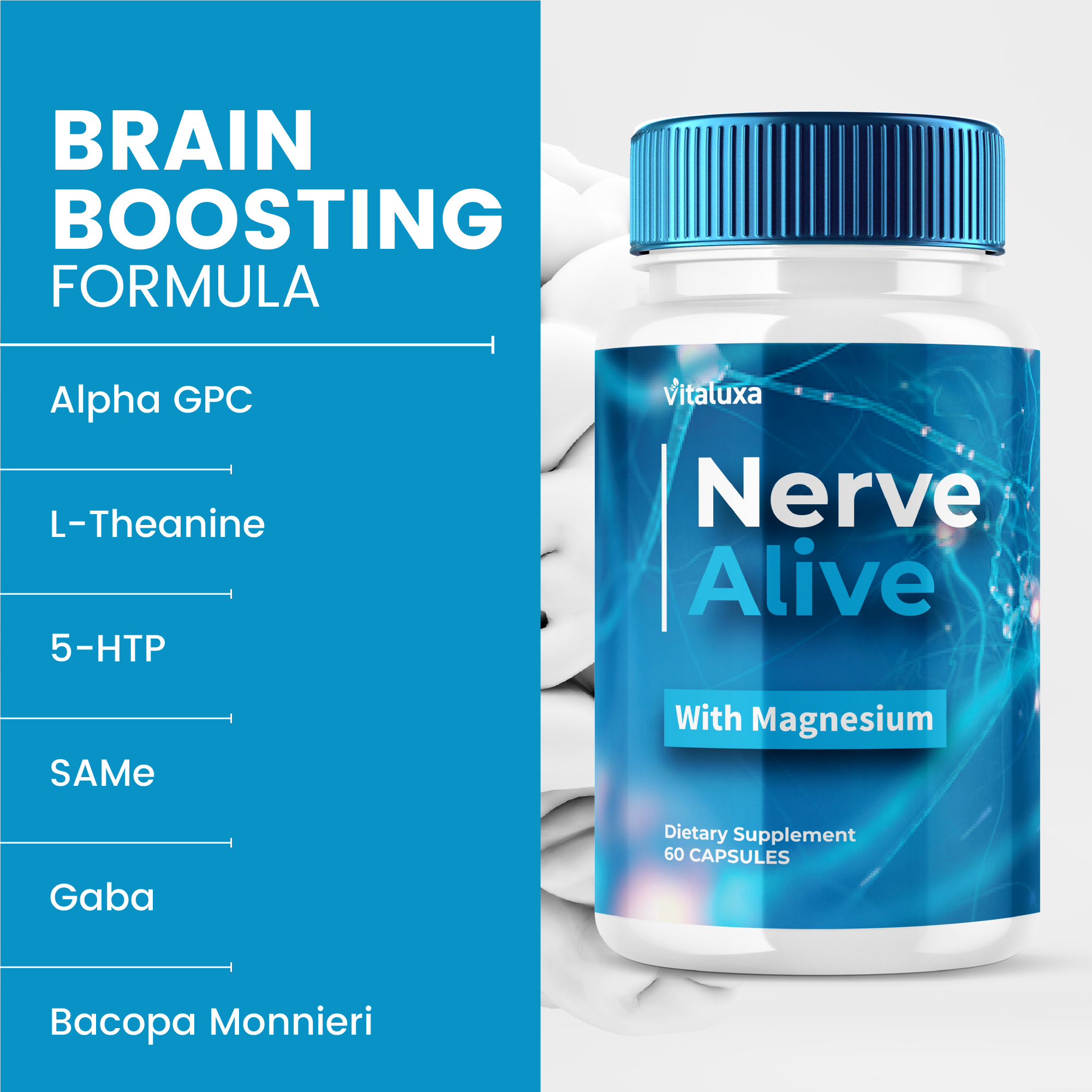 Nerve Alive Capsules, Nerve Alive Brain Supplement Pills for Neuropathy, NerveAlive Nerve Pain Support Advanced Formula Maximum Strength