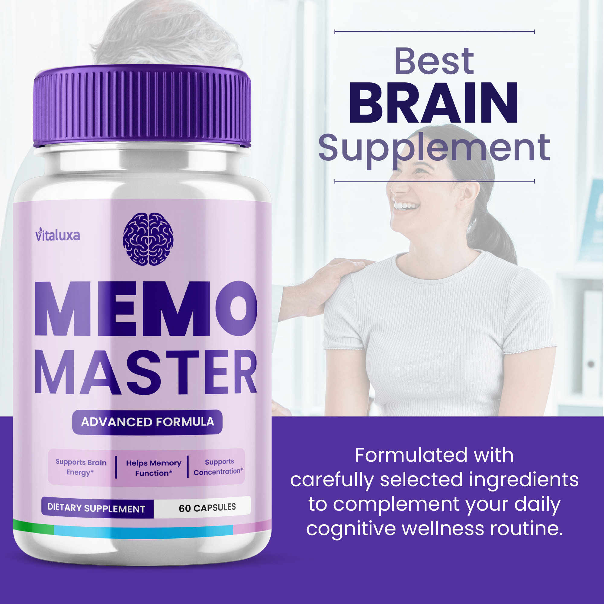 Memo Master Capsules, MemoMaster Memory Pills Brain Supplement for Clarity Focus Support,