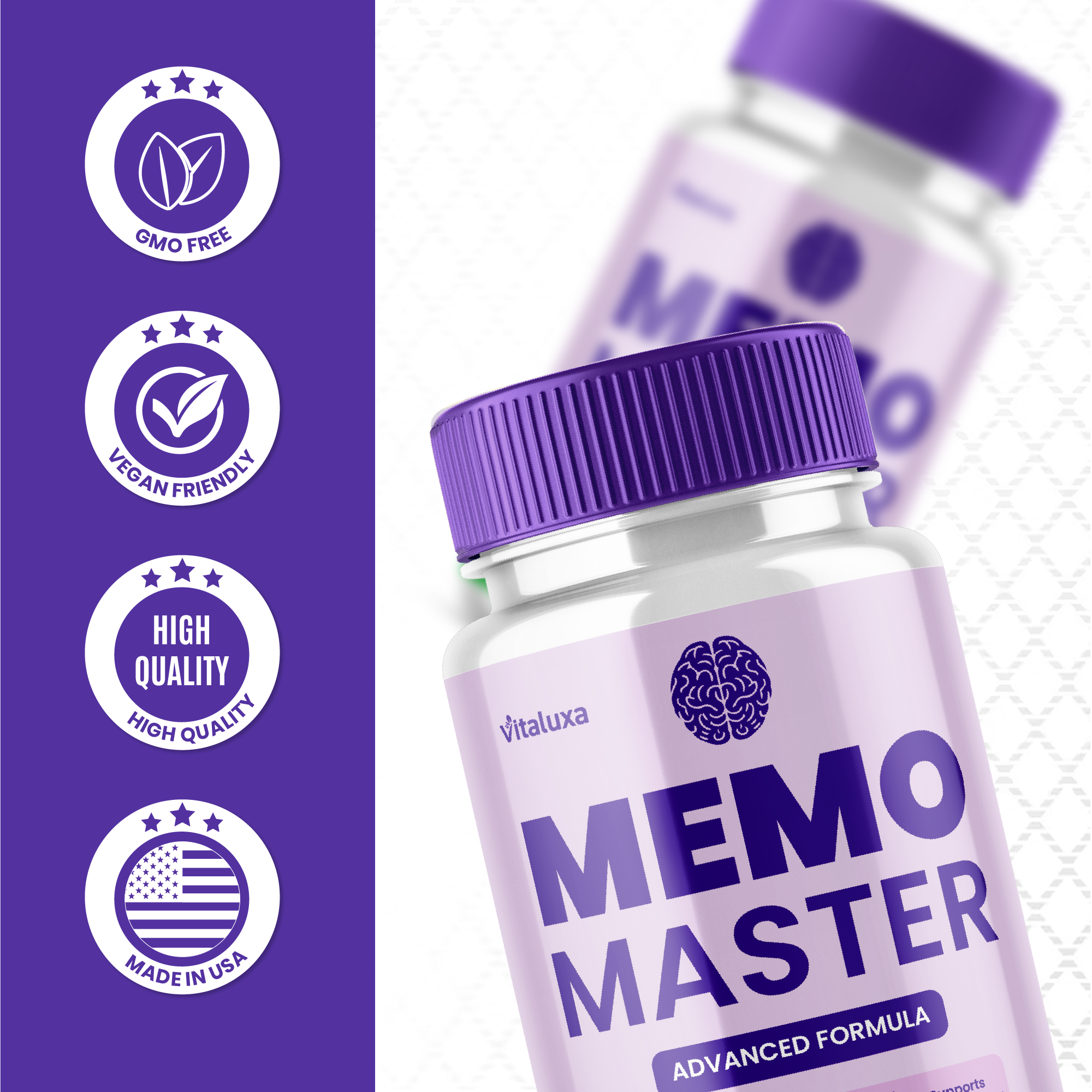 Memo Master Capsules, MemoMaster Memory Pills Brain Supplement for Clarity Focus Support,