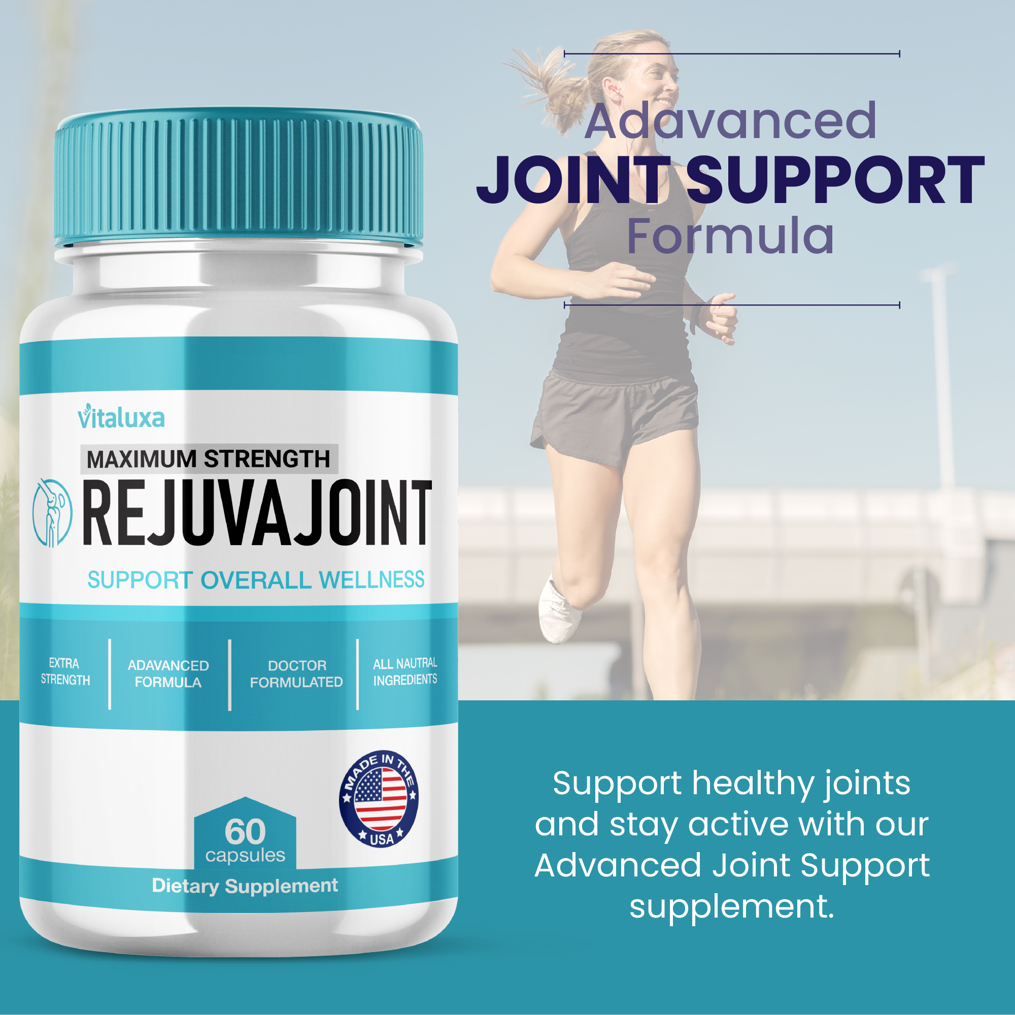 Rejuva Joint Capsules - Advanced Joint Support Supplement - USA Made (60 Capsules)