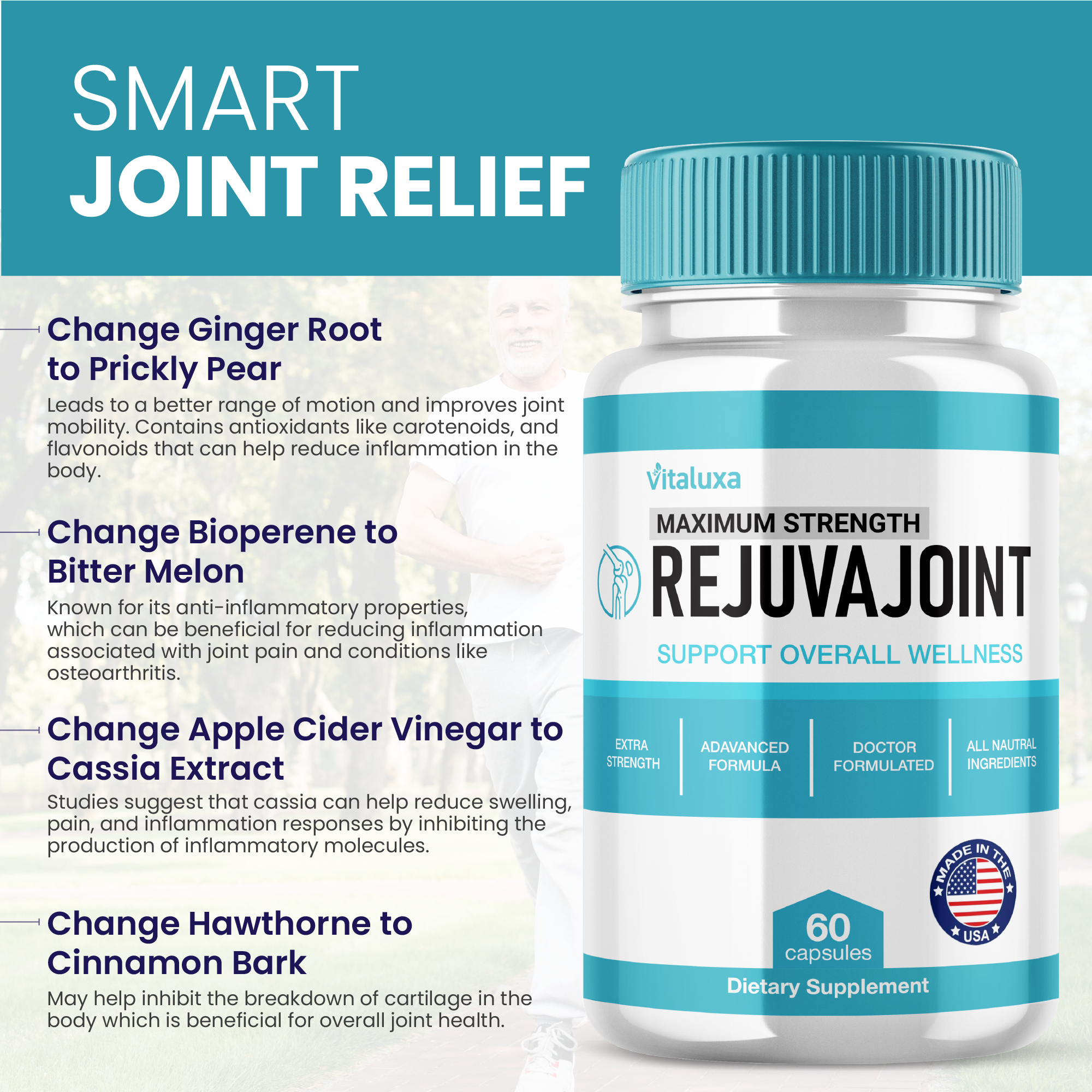 Rejuva Joint Capsules - Advanced Joint Support Supplement - USA Made (60 Capsules)