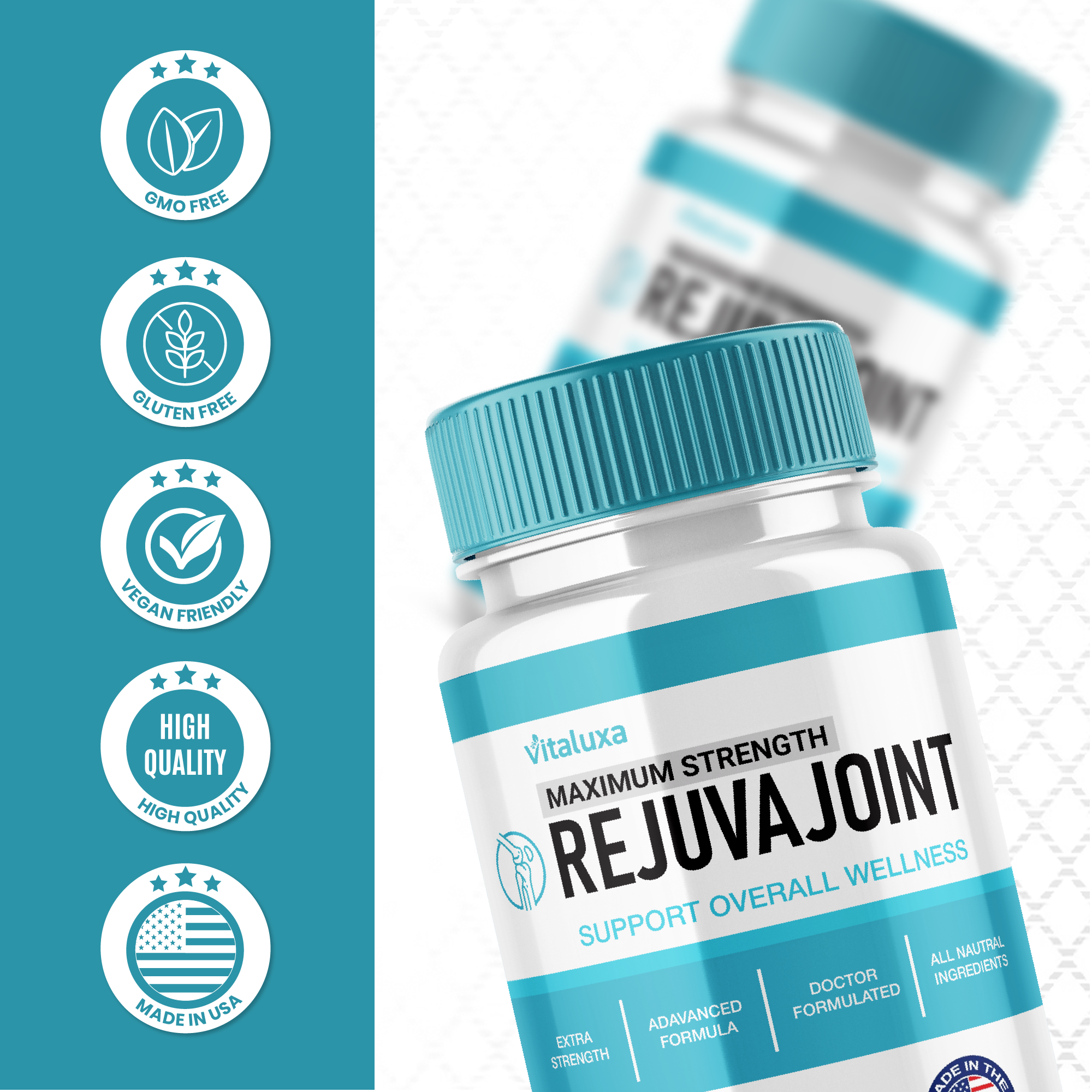 Rejuva Joint Capsules - Advanced Joint Support Supplement - USA Made (60 Capsules)