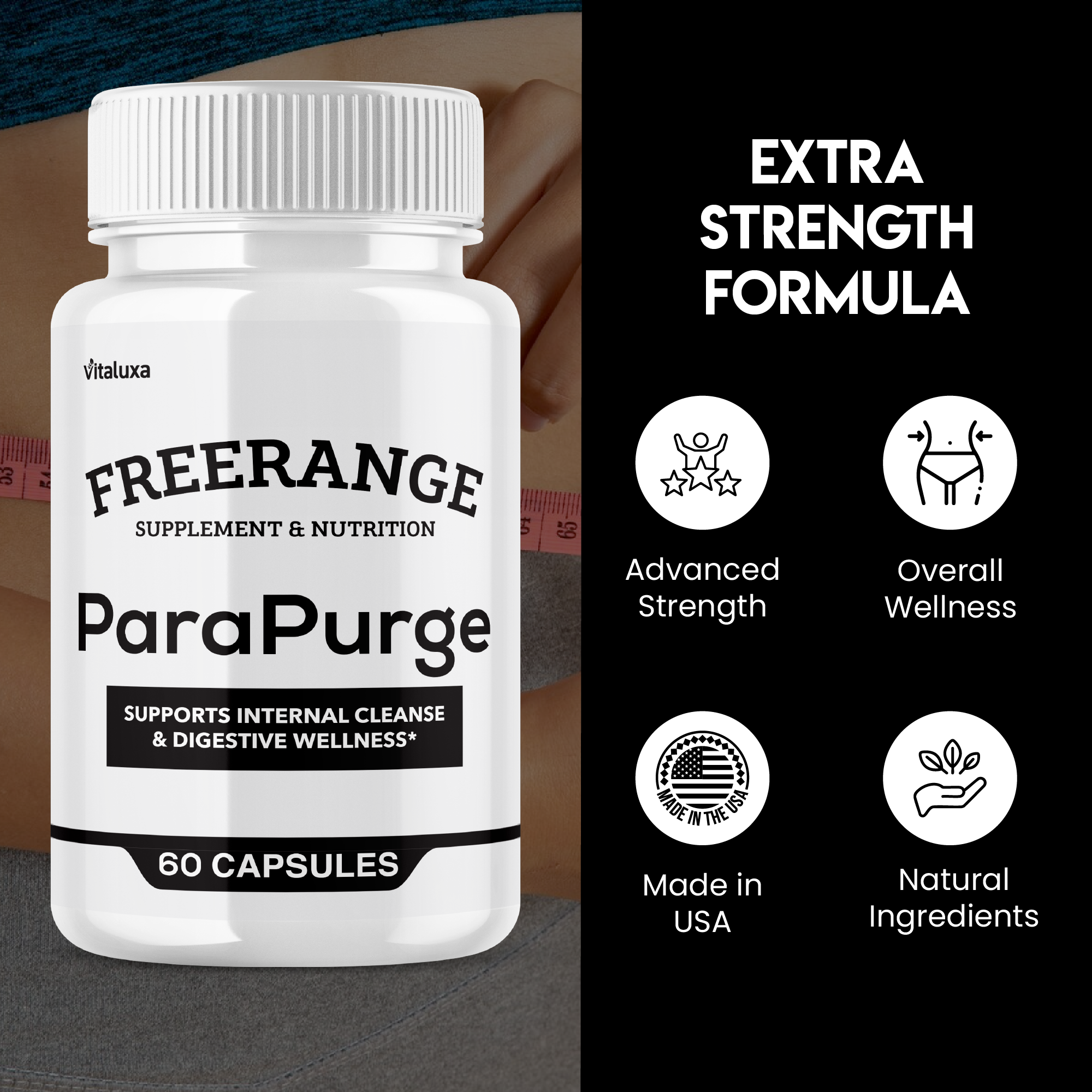 Freerange ParaPurge Capsules, Free Range Parapurge Gut Support Supplement Advanced Maximum Strength