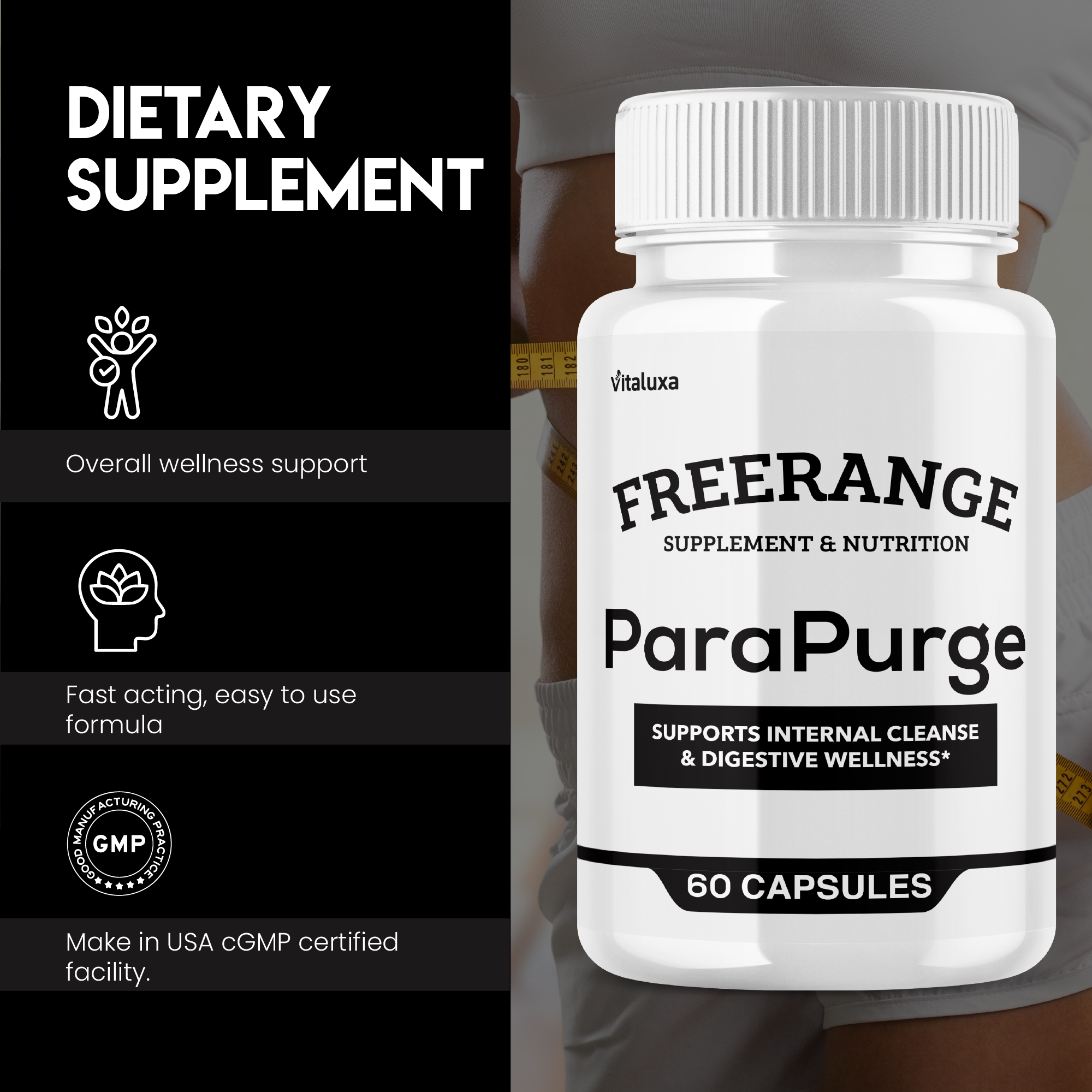 Freerange ParaPurge Capsules, Free Range Parapurge Gut Support Supplement Advanced Maximum Strength