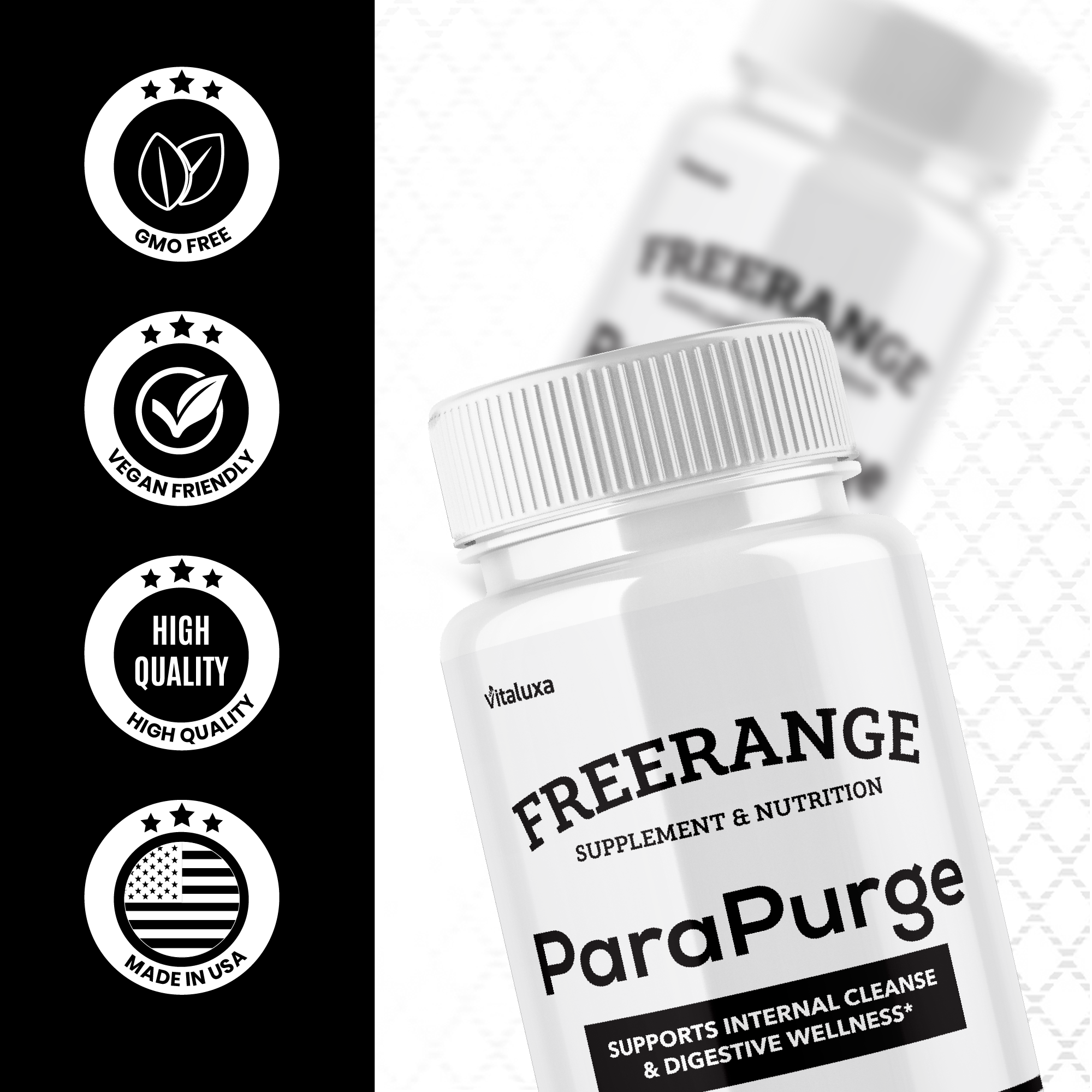Freerange ParaPurge Capsules, Free Range Parapurge Gut Support Supplement Advanced Maximum Strength