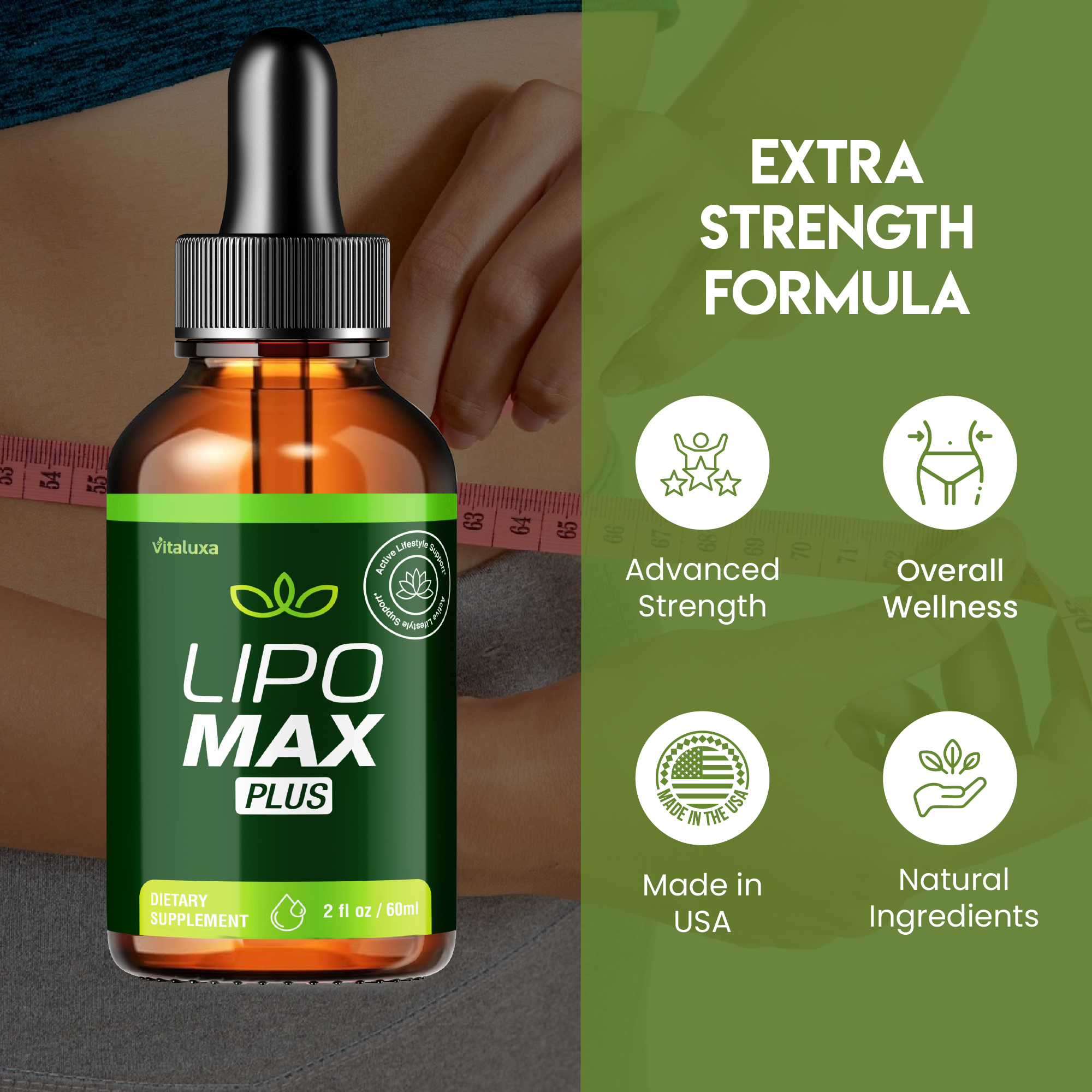 Lipo Max Drops Advanced Strength Formula for Weight Loss and Overall Wellness Support (2oz)