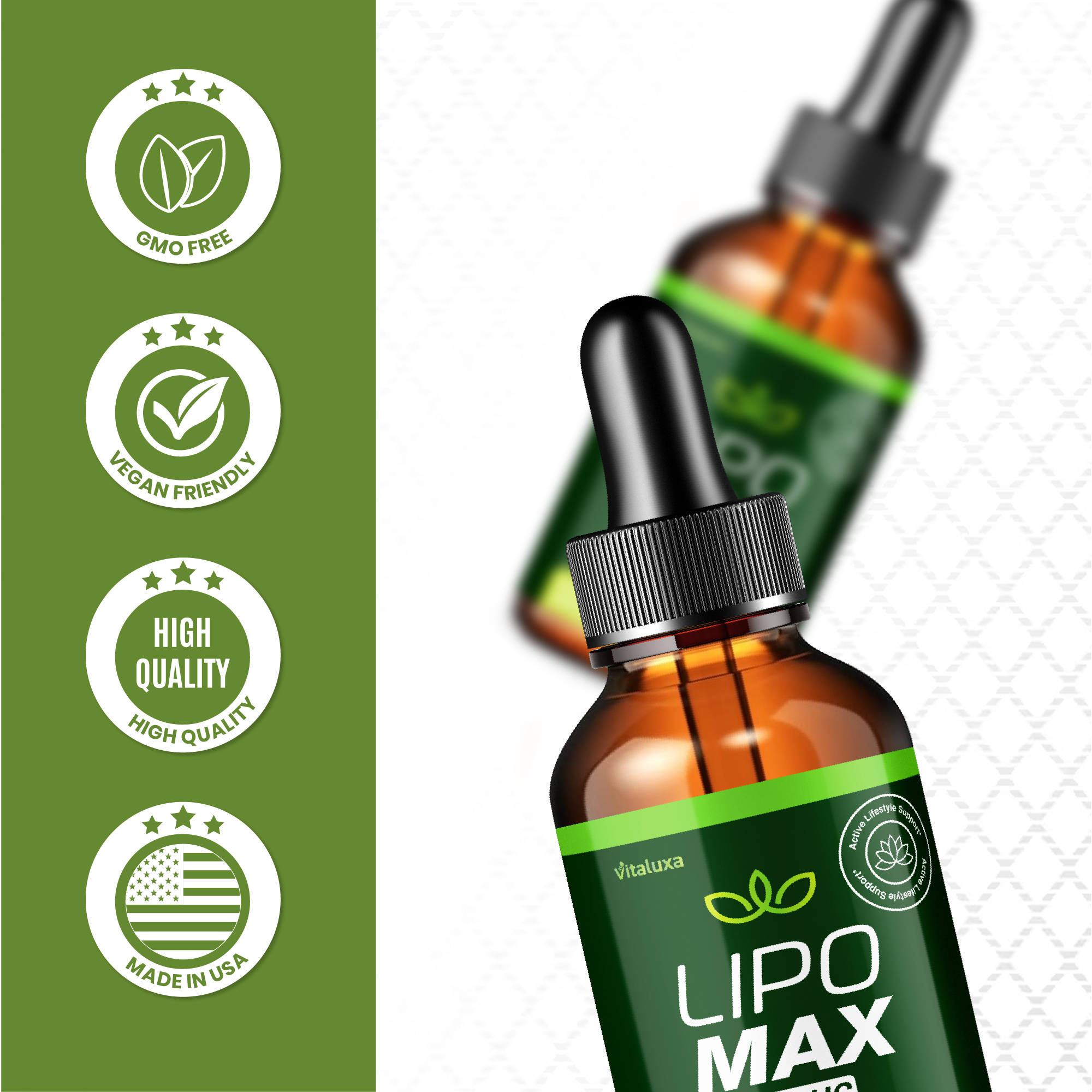 Lipo Max Drops Advanced Strength Formula for Weight Loss and Overall Wellness Support (2oz)
