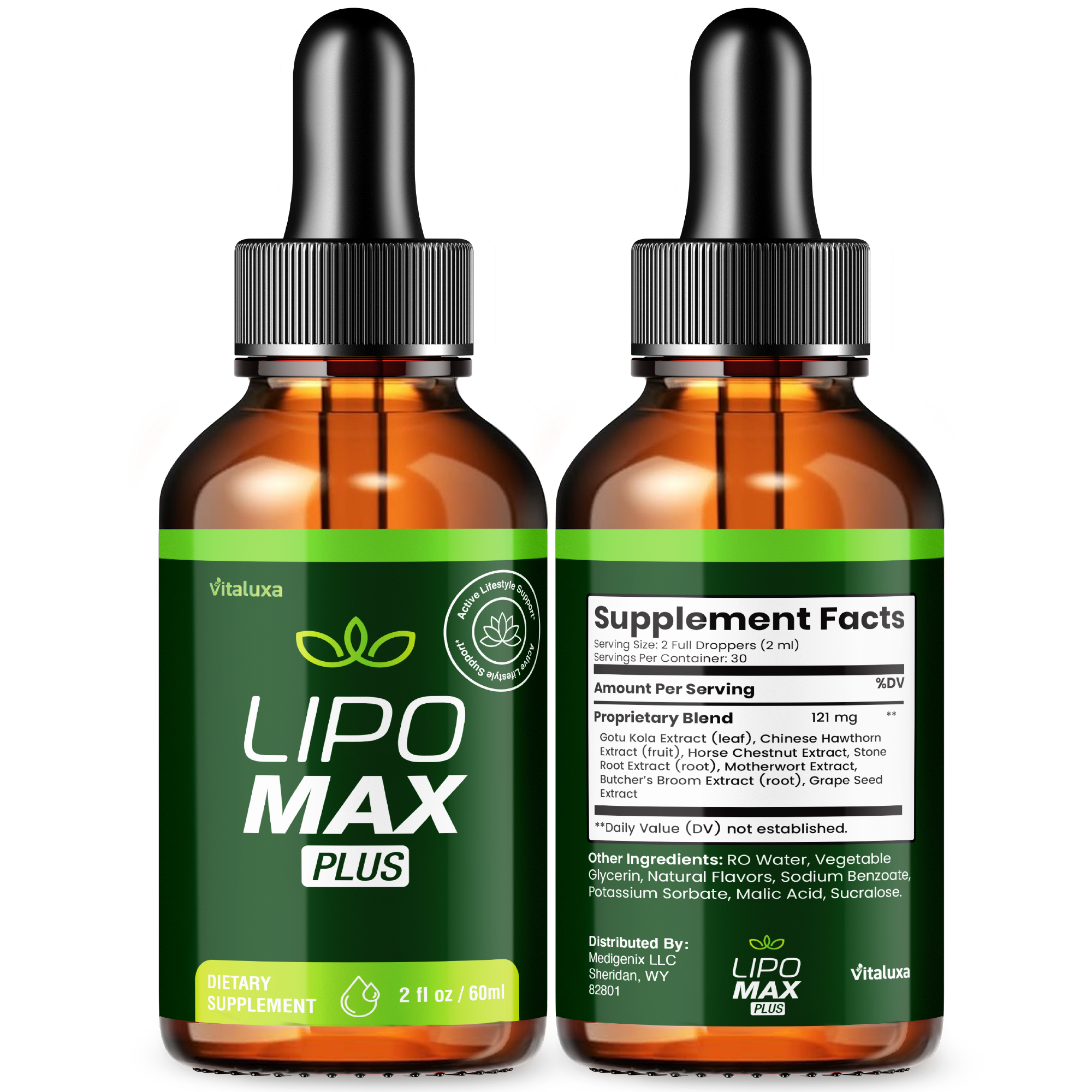 Lipo Max Drops Advanced Strength Formula for Weight Loss and Overall Wellness Support (2oz)